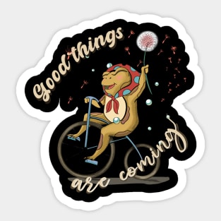 Good Things Are Coming - Frog Themed Optimism Sticker